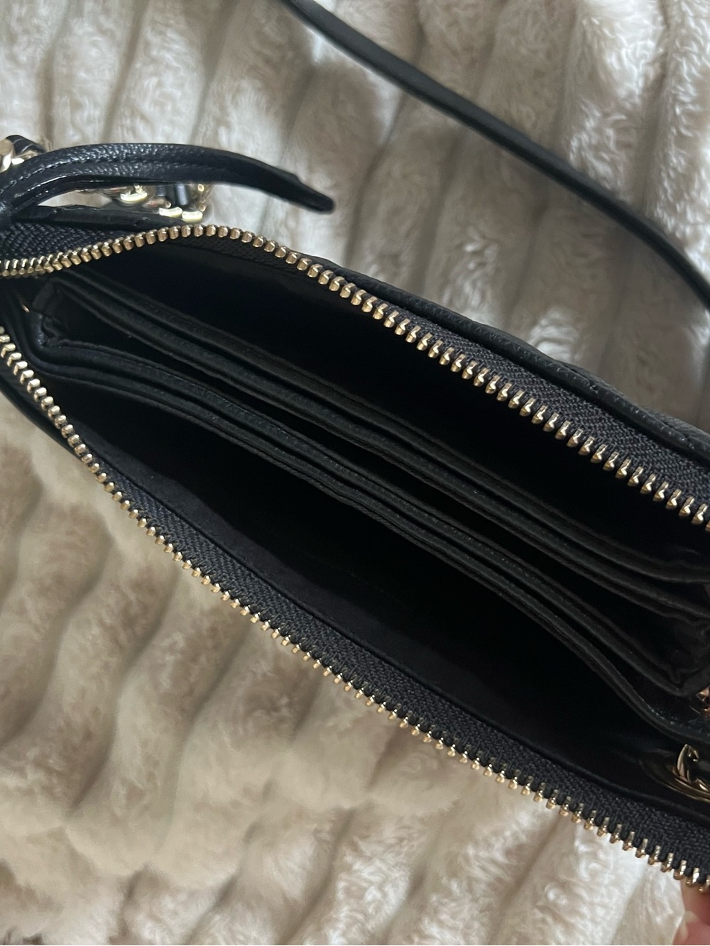 Victoria’s Secret Black Quilted Crossbody Bag with Gold Hardware - Picture 3 of 3